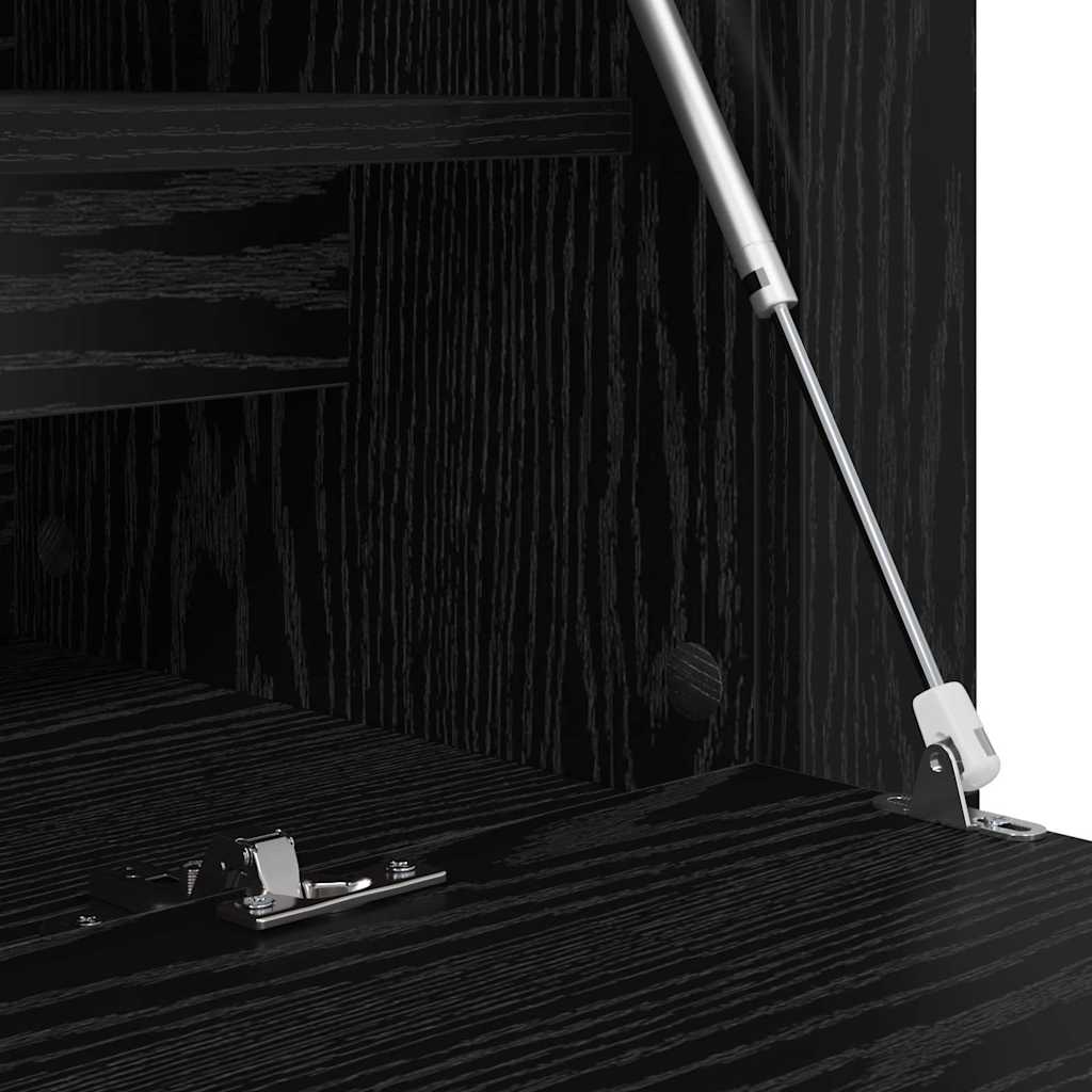 Schuhschrank mit Regal Schwarz Eichen-Optik 100 x 35 x 38 cm